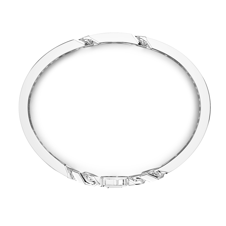 Pulsera Zancan con esclava rígida y grumette suave en plata con piedras.