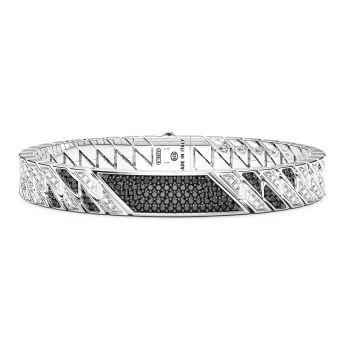 Bracciale Zancan in argento con pietre e targa centrale.