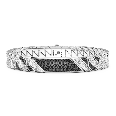 Zancan armband in zilver met stenen en centrale plaquette.