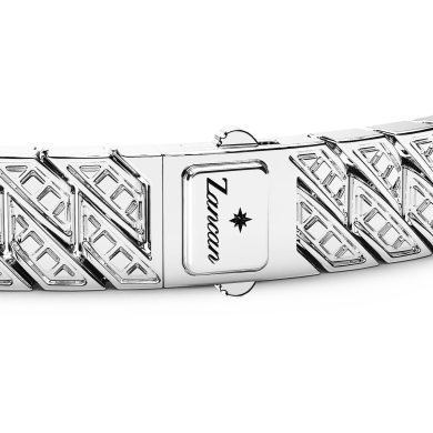 Bracelet Zancan en argent avec pierres et plaque centrale.