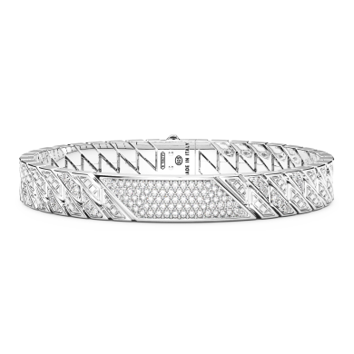 Bracelet Zancan en argent avec pierres et plaque centrale.