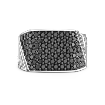 Anello chevalier Zancan in argento con pietre.