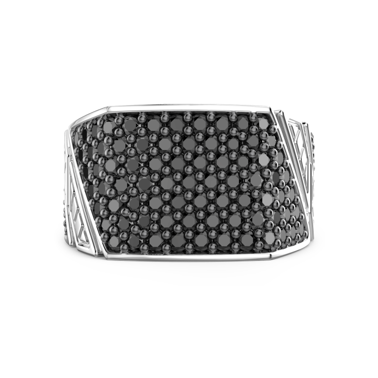 Zancan chevalier ring in sterling silver with stones.