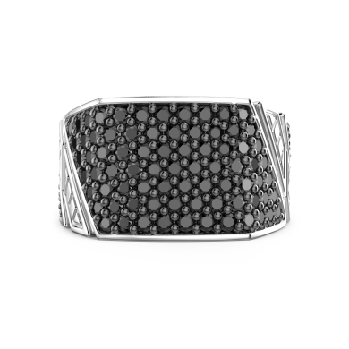 Zancan chevalier ring in zilver met stenen.