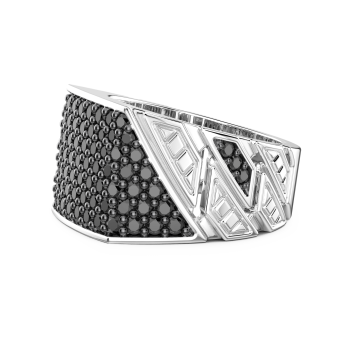 Anello chevalier Zancan in argento con pietre. 2