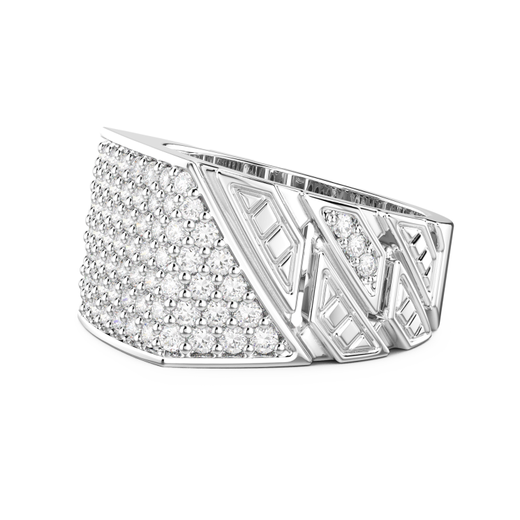 Anello chevalier Zancan in argento con pietre.
