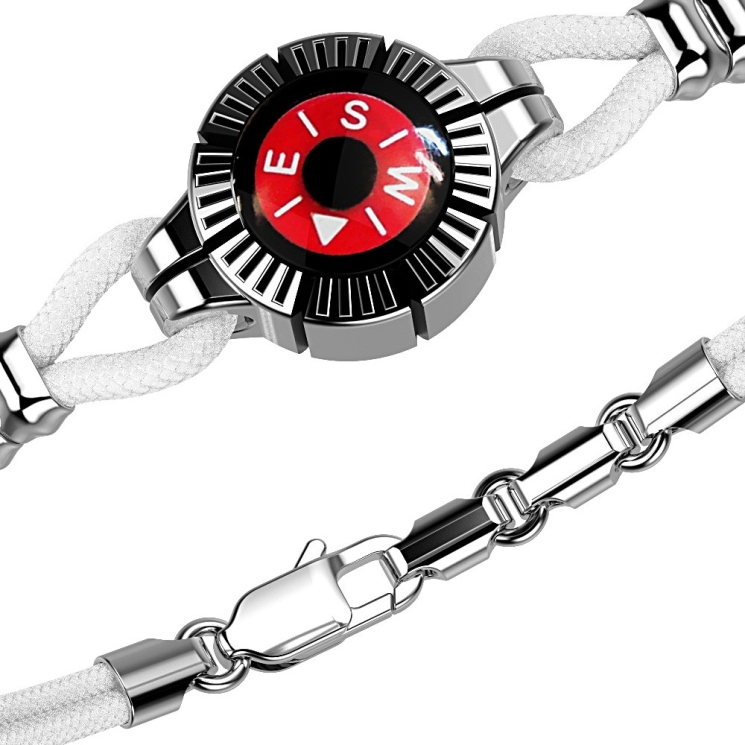 Zancan silver bracelet with compass.
