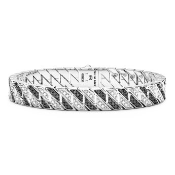 Zancan armband in zilver mesh alleen met stenen.