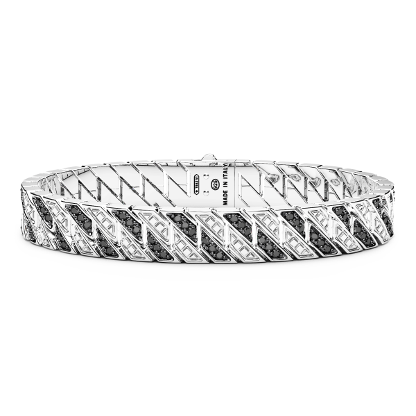 Bracelet Zancan maille seule en argent avec pierres.