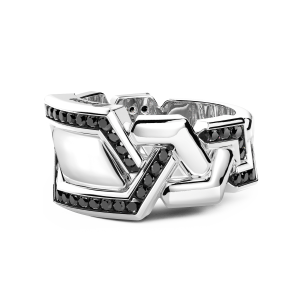 Zancan chevalier ring in zilver met stenen. 2
