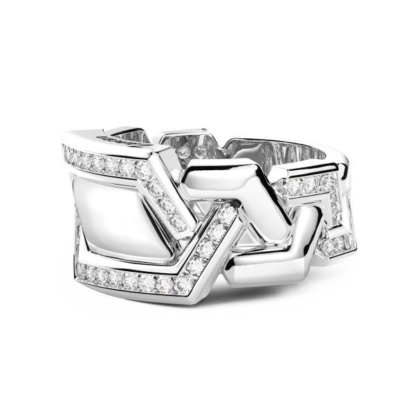 Zancan chevalier ring in sterling silver with stones.