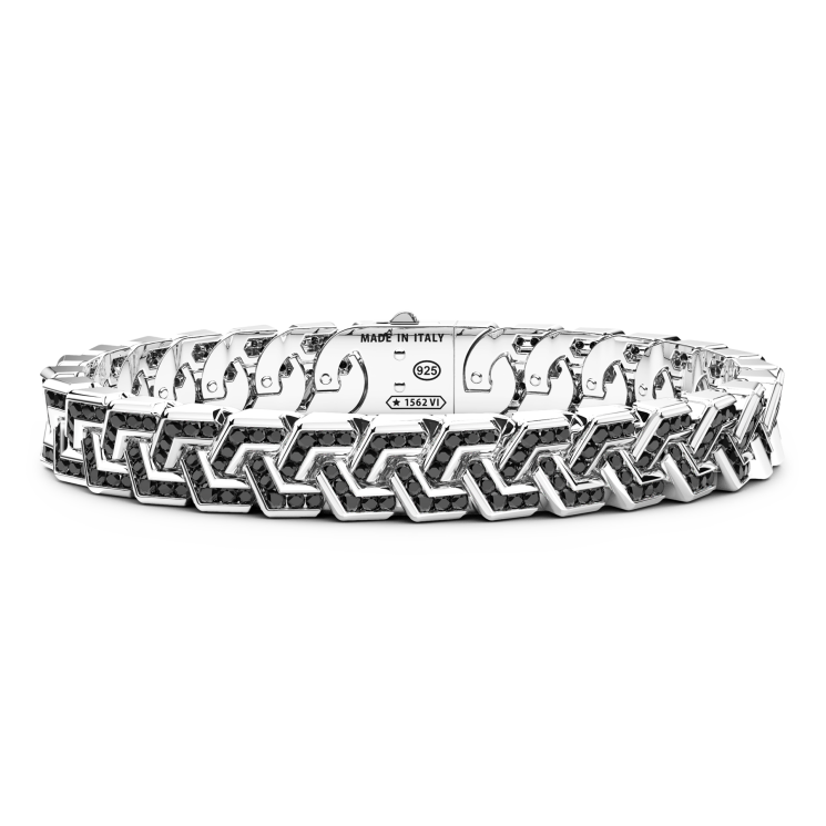 Bracciale Zancan solo maglia in argento con pietre.