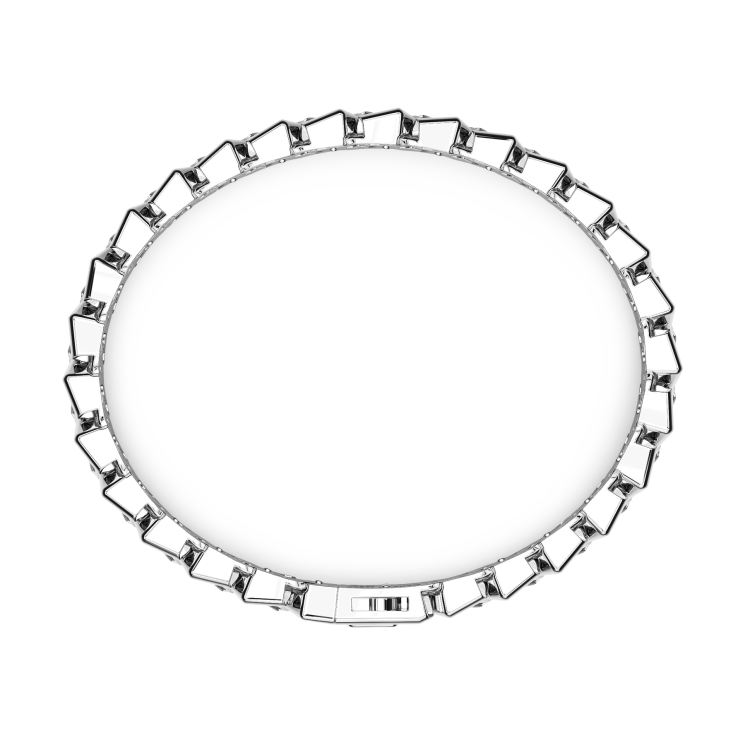 Bracelet Zancan maille seule en argent avec pierres.
