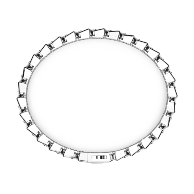 Bracelet Zancan maille seule en argent avec pierres.