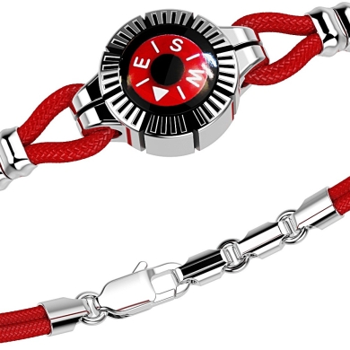 Pulsera Zancan de plata con brújula.