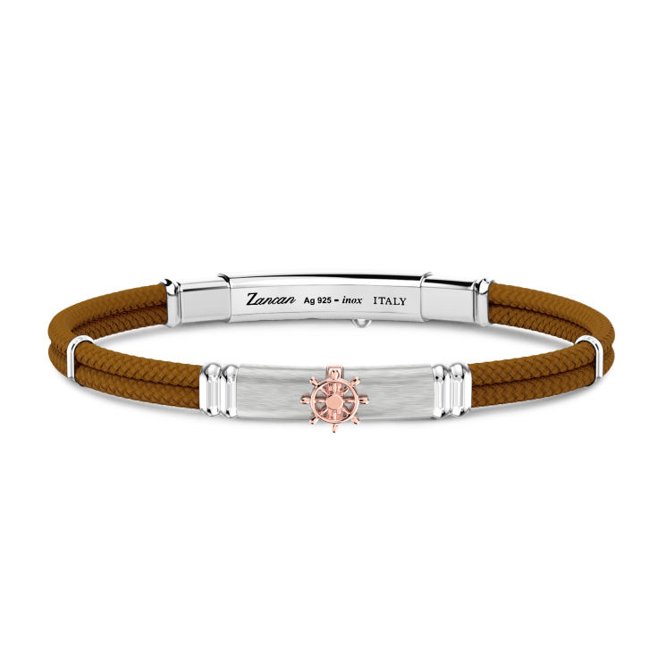 Pulsera Zancan Kevlar con placa y timón.