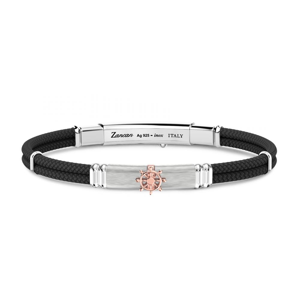 Pulsera Zancan Kevlar con placa y timón.