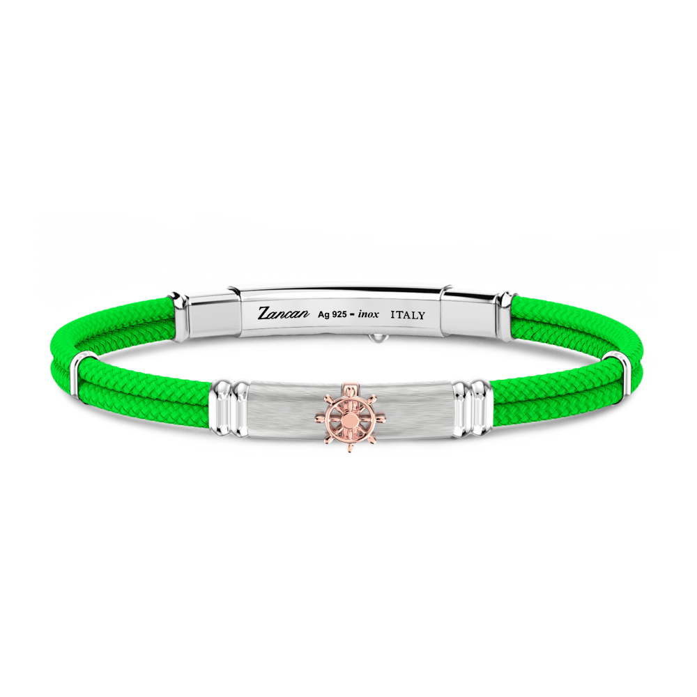 Pulsera Zancan Kevlar con placa y timón.