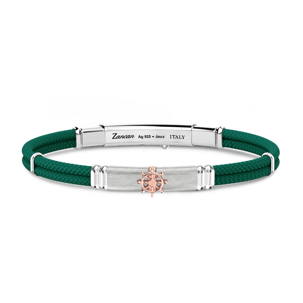 Pulsera Zancan Kevlar con placa y timón.