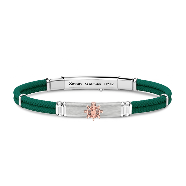 Pulsera Zancan Kevlar con placa y timón.