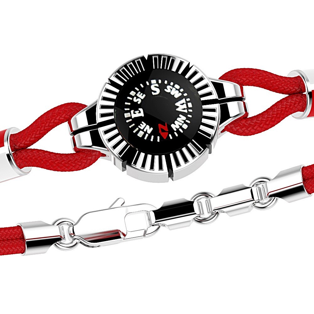 Zancan silver bracelet with compass.