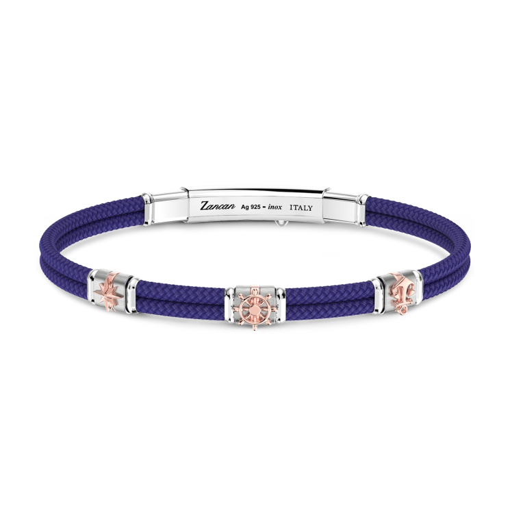 Bracelet Zancan en kevlar avec éléments nautiques.