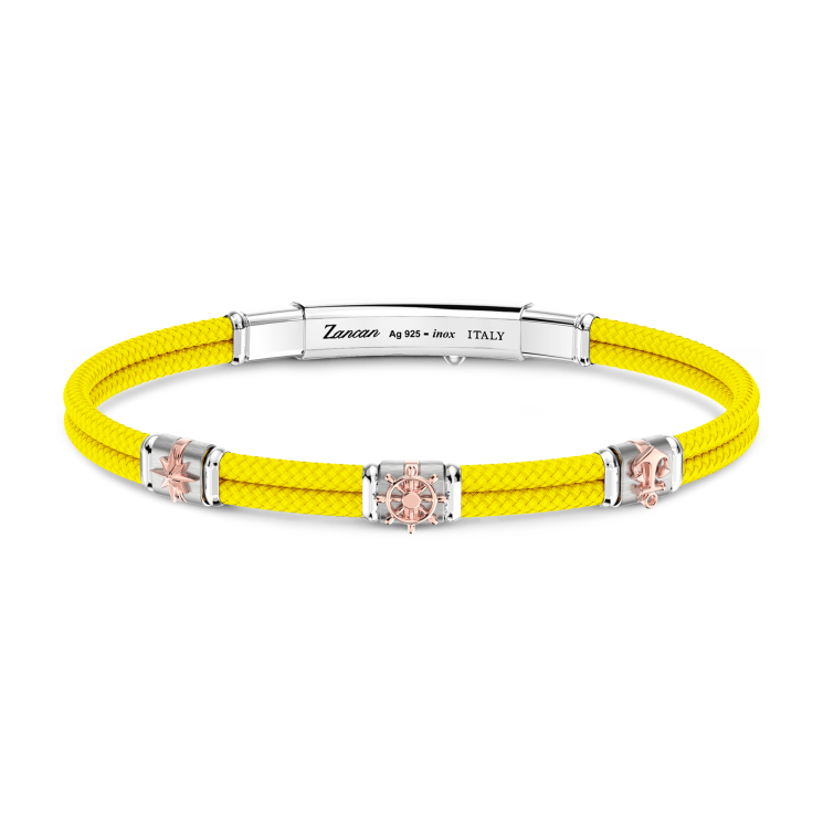 Zancan bracelet in Kevlar with nautical elements.