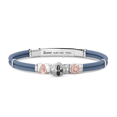 Zancan bracelet in Kevlar with skull and nautical elements.