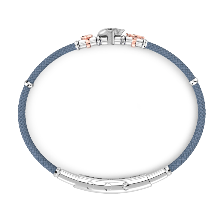 Bracciale Zancan in kevlar con teschio ed elementi nautici.