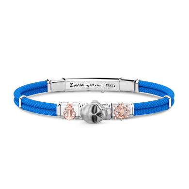 Zancan bracelet in Kevlar with skull and nautical elements.