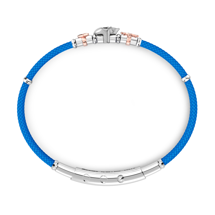Bracciale Zancan in kevlar con teschio ed elementi nautici.