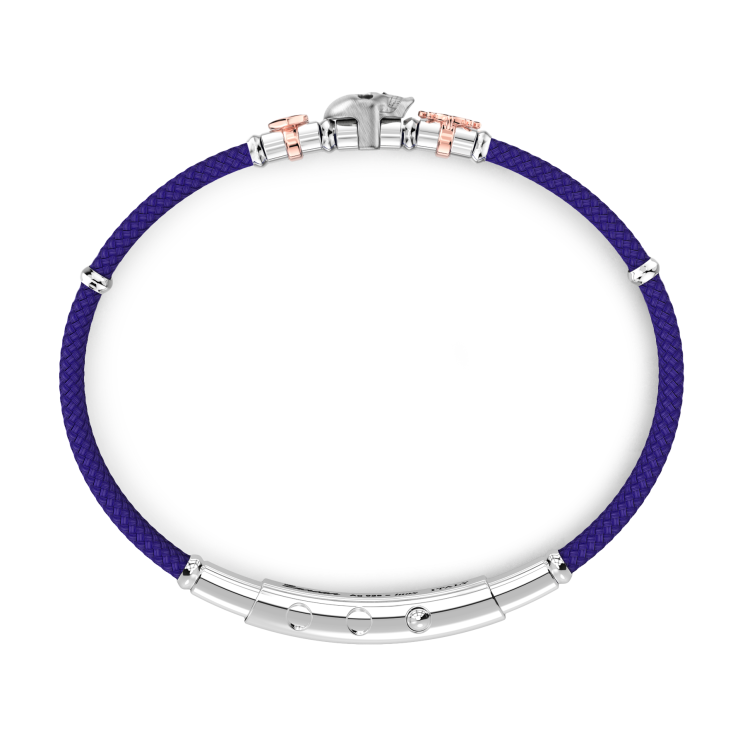 Bracelet Zancan en kevlar avec tête de mort et éléments nautiques.
