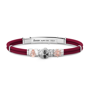 Zancan bracelet in Kevlar with skull and nautical elements.