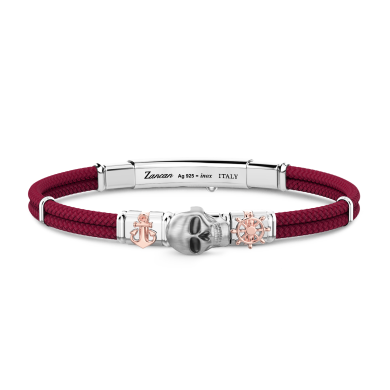Bracelet Zancan en kevlar avec tête de mort et éléments nautiques.