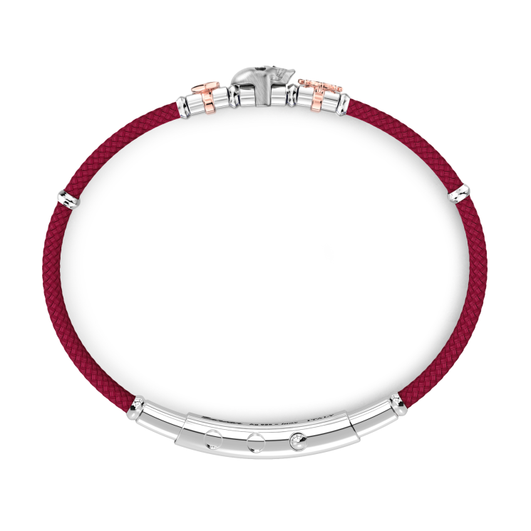 Bracciale Zancan in kevlar con teschio ed elementi nautici.