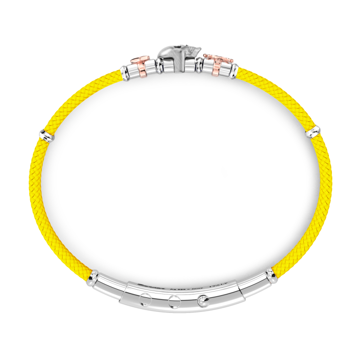 Bracciale Zancan in kevlar con teschio ed elementi nautici.