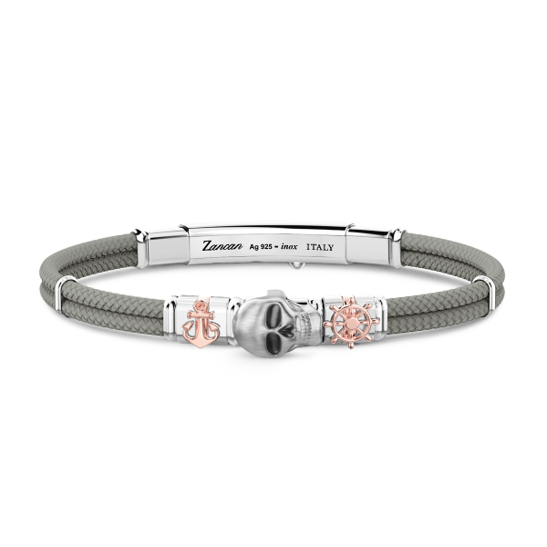 Zancan bracelet in Kevlar with skull and nautical elements.