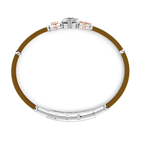 Bracciale Zancan in kevlar con teschio ed elementi nautici.