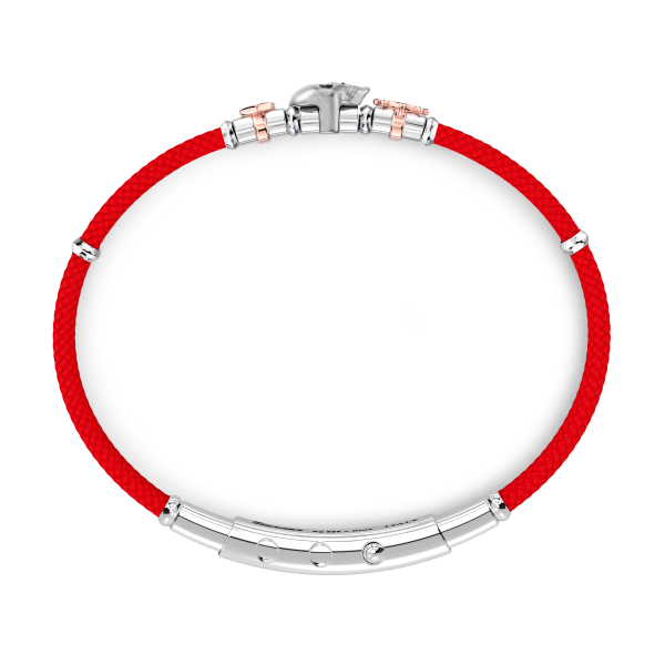 Bracciale Zancan in kevlar con teschio ed elementi nautici.
