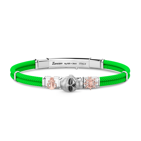 Zancan bracelet in Kevlar with skull and nautical elements.