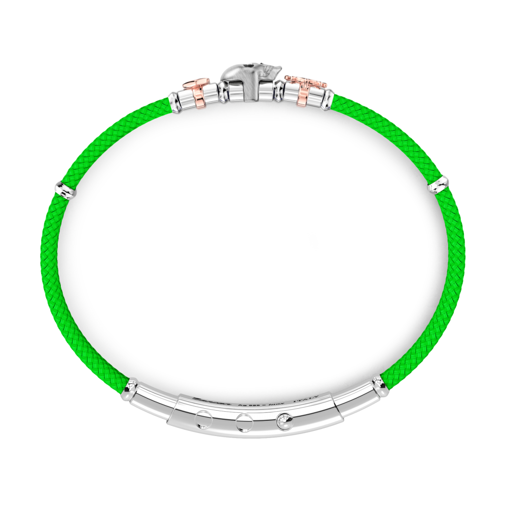 Bracciale Zancan in kevlar con teschio ed elementi nautici.