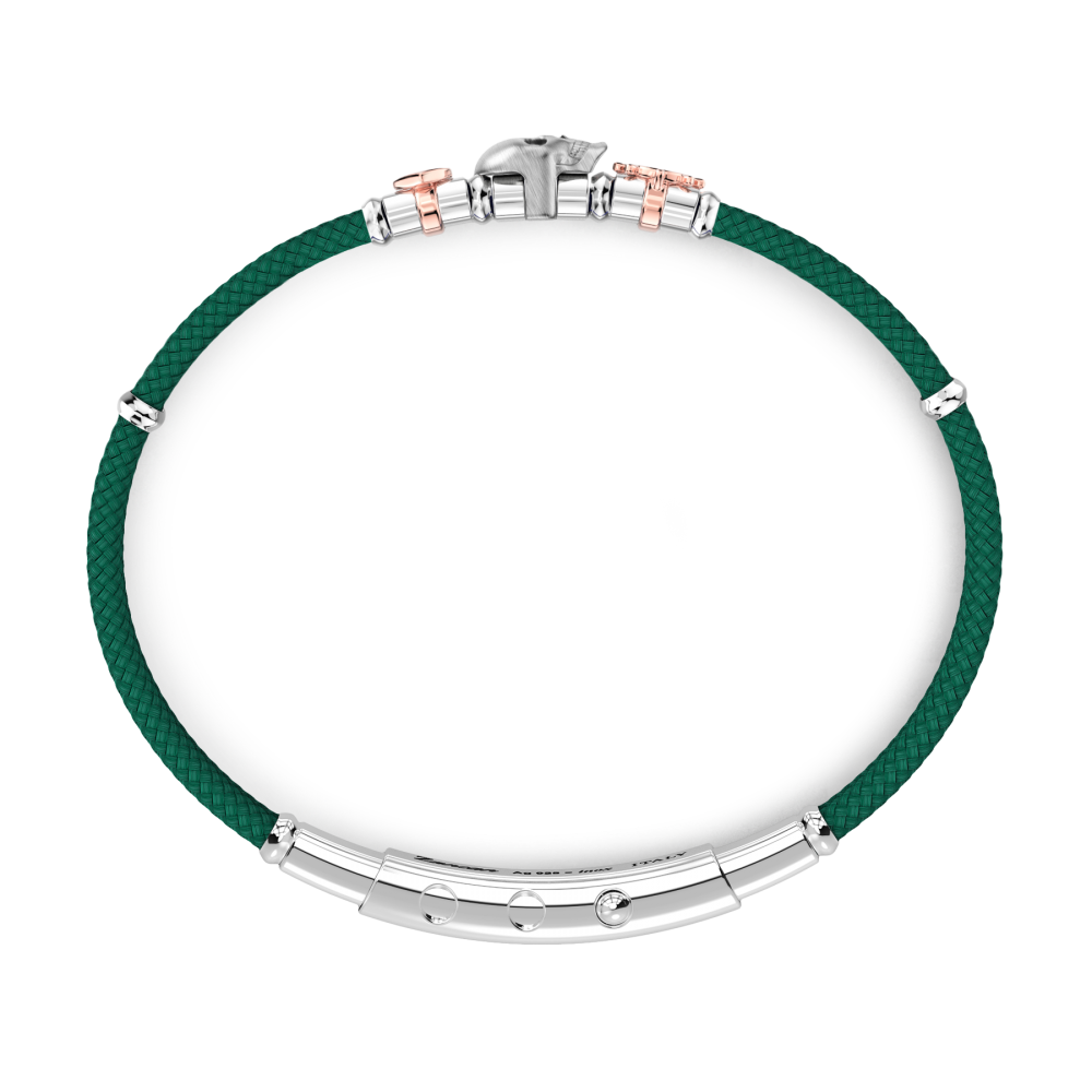 Bracelet Zancan en kevlar avec tête de mort et éléments nautiques.