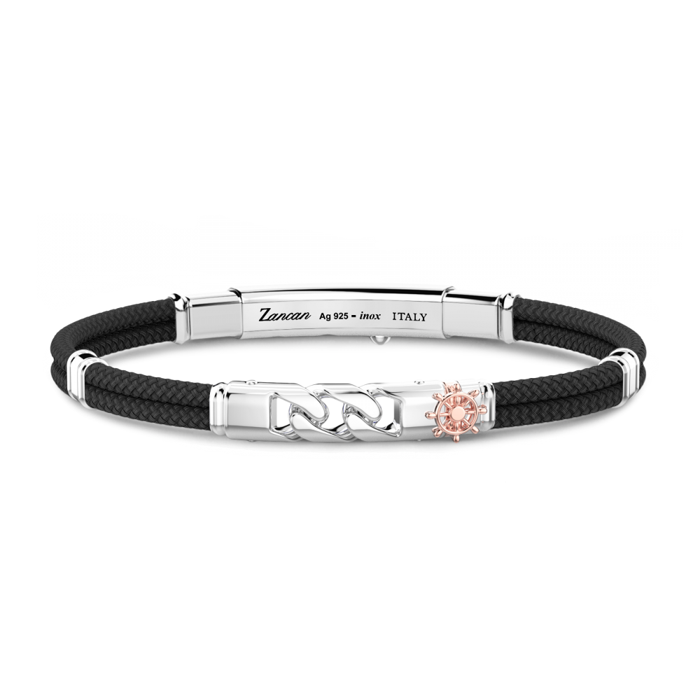 Zancan bracelet in Kevlar with curb chain.