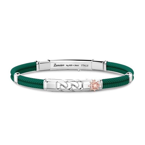 Bracelet Zancan en kevlar avec maille gourmette.