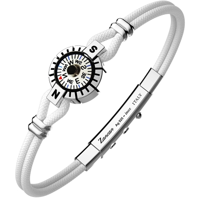 Zancan-Armband aus Silber mit Kompass.