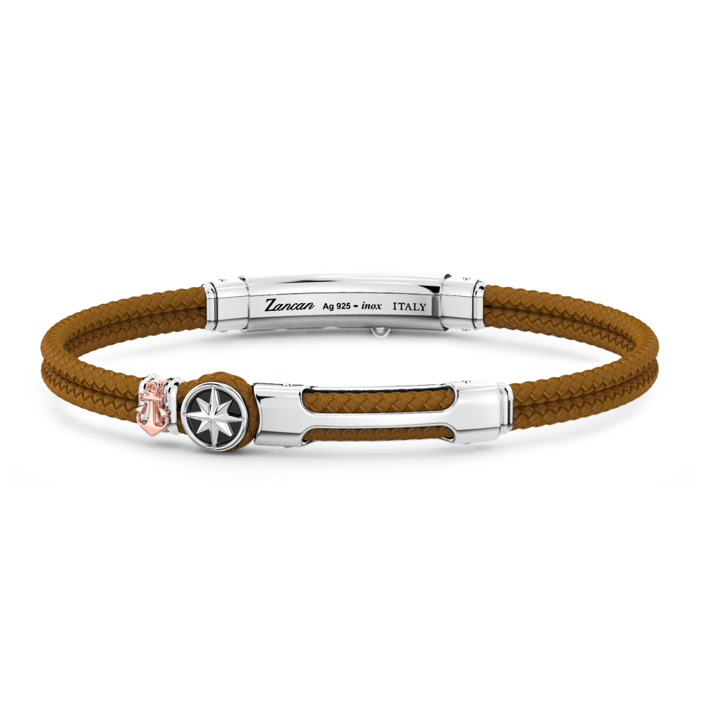Zancan Kevlar armband met plaquette en kompasroos.