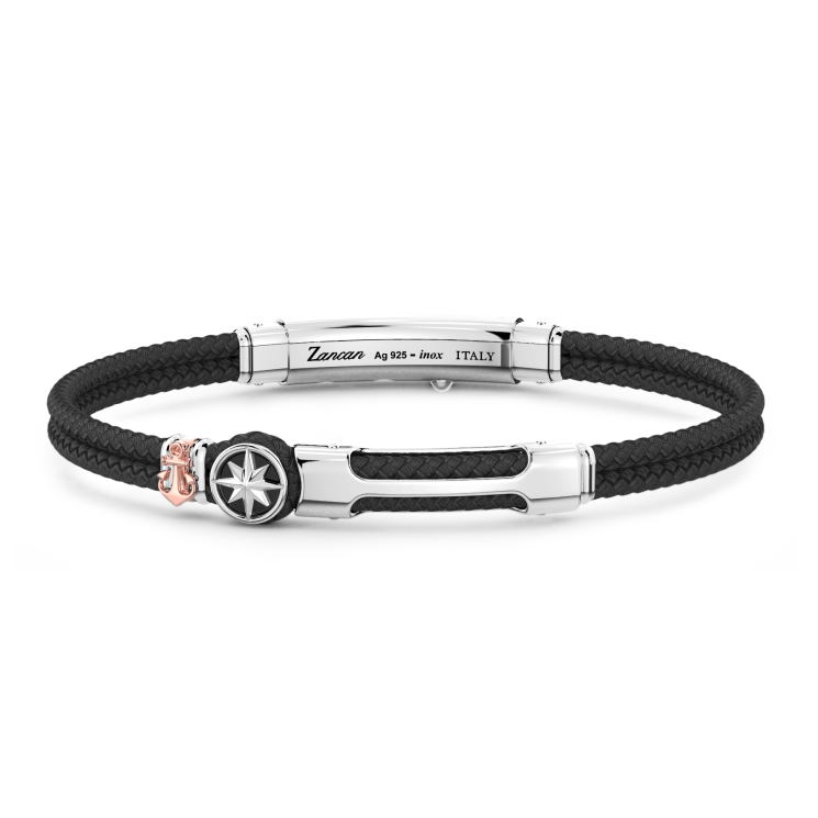 Zancan Kevlar armband met plaquette en kompasroos.