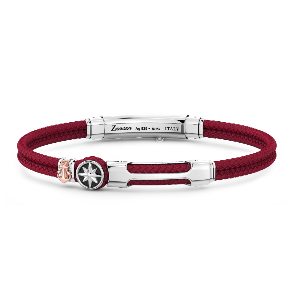 Zancan Kevlar armband met plaquette en kompasroos.