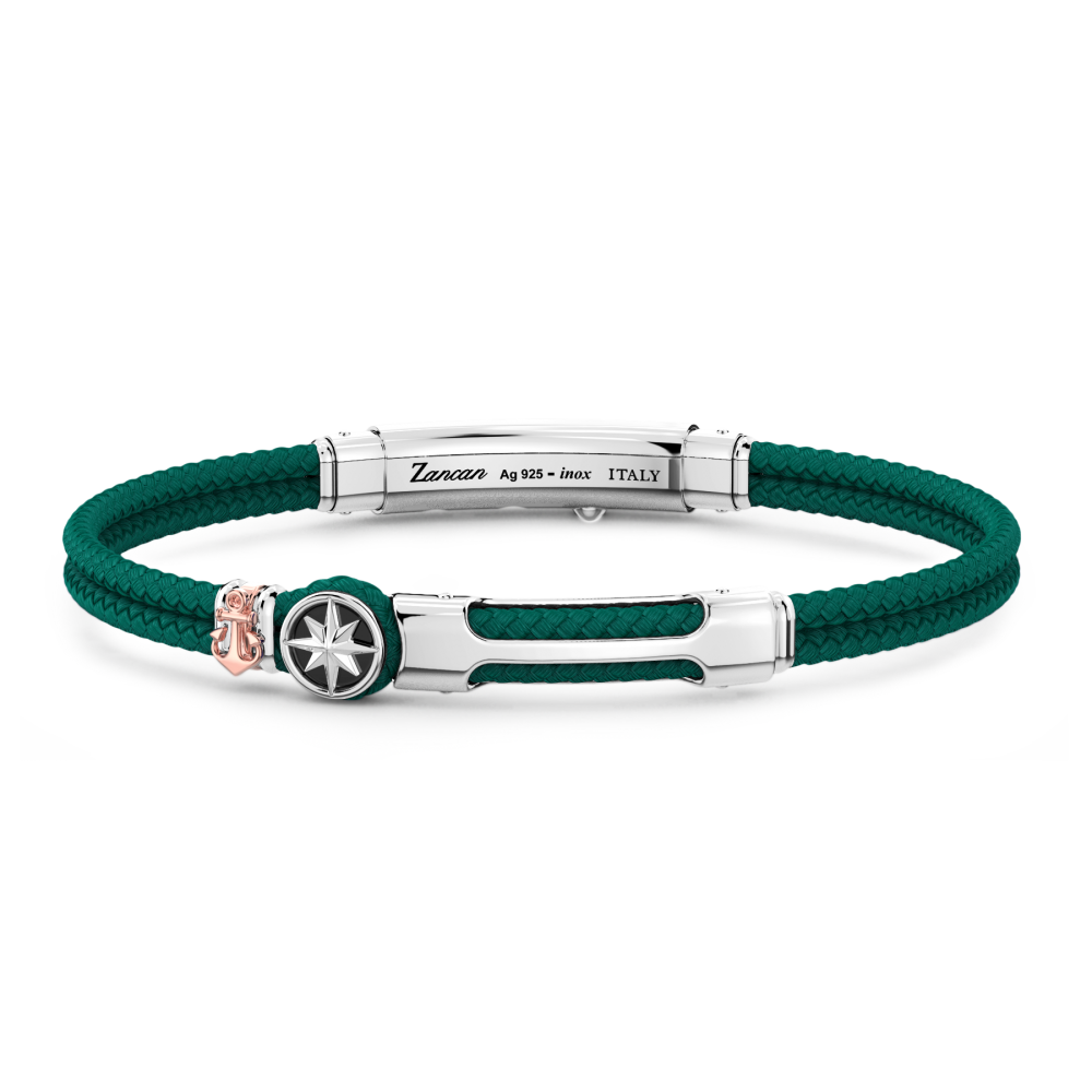 Zancan Kevlar armband met plaquette en kompasroos.