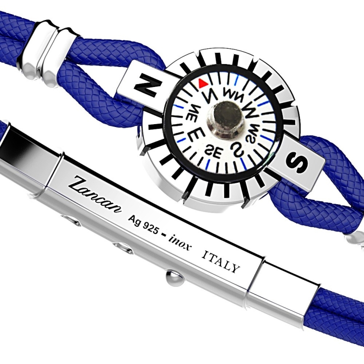 Zancan-Armband aus Silber mit Kompass.